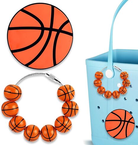 2Pcs Bogg Bag Charms Wooden Beads Baseball Beach Bag Accessories Charms Large Cute Insert Sports Charm for Tote Bag in Saudi Arabia