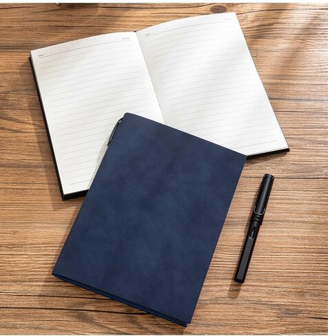 Huatean Home 200 Pages A5 Notebook, College Ruled Softcover Large Thick Notebooks, Blue in Saudi Arabia