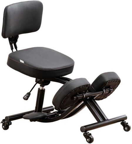 Balance Chair with Backrest, Kneeling Chair with Wheels, Improving Sitting Posture with Adjustable Height and Angle, YDM-1458-2DF in Saudi Arabia