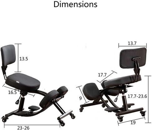 Balance Chair with Backrest, Kneeling Chair with Wheels, Improving Sitting Posture with Adjustable Height and Angle, YDM-1458-2DF in Saudi Arabia