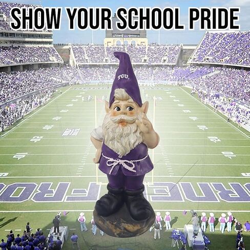 Hanna's Handiworks Texas Christian University Gnome Statue - Indoor/Outdoor Resin Figurine Decor for Desk, Garden, Porch - Ideal Gift for Graduation/Birthday/Alumni - Rep Your Team with Fan Merch in Saudi Arabia