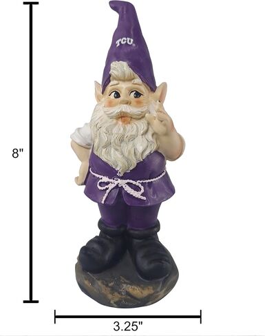 Hanna's Handiworks Texas Christian University Gnome Statue - Indoor/Outdoor Resin Figurine Decor for Desk, Garden, Porch - Ideal Gift for Graduation/Birthday/Alumni - Rep Your Team with Fan Merch in Saudi Arabia