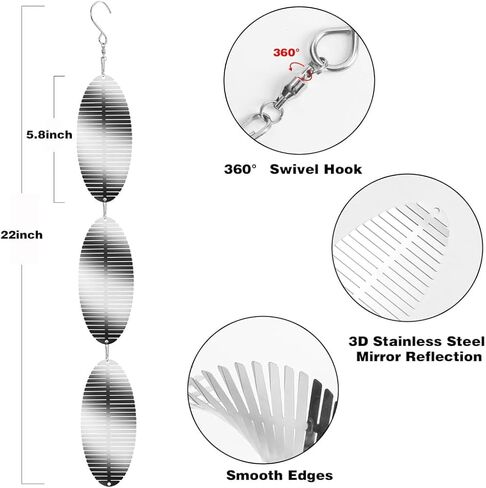 مجموعة أقراص تخويف الطيور المعدنية 15 قطعة - عاكسات الطيور على الوجهين شديدة الانعكاس، دوارات الرياح لتزيين الحديقة الخارجية، أجهزة الطيور لمنع تخويف الطيور بعيدًا عن مزرعة الفناء in Kuwait