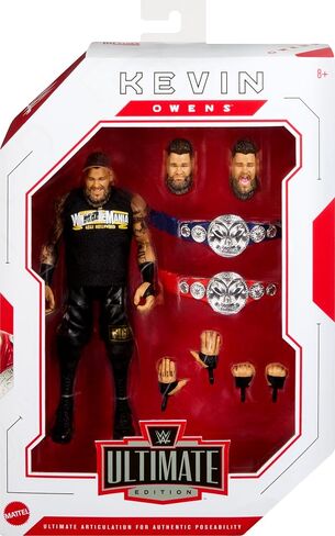 Mattel WWE Ultimate Edition Fan Takeover Action Figure, Kevin Owens Collectible Set with Interchangeable Accessories Like Extra Heads & Swappable Hands in Saudi Arabia