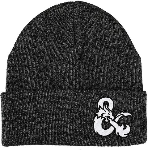 Dungeons and Dragons Game Striped Red Marled Embroidery Logo Knitted Beanie Hat for Winter in Saudi Arabia