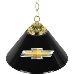 Trademark Global Pendant Light - Chevrolet 14-Inch Single Hanging Lamp with Pull Chain for Bar, Garage, or Man Cave Accessories