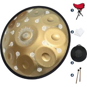 Handpan 22-inch, 9 notes, Palace Blue, tuned to 432Hz, comes with a handpan backpack, stand, two mallets, and cleaning cloth.(9-432hz)