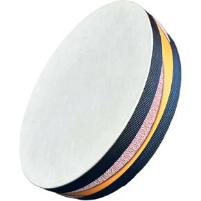 Ocean Drum,10'' Handmade Wooden,Natural sheepskin，Musical Healing Instrument, Orff Percussion, Simulates the Sound of Ocean Waves,For Recreation,Yoga Meditation, Stress Relief and Relaxation