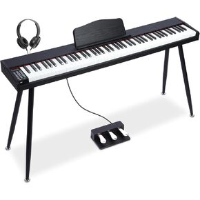88 Key Digital Piano for Beginner, Full-Size Electric Keyboard with Semi-Weighted Keys, 200 Voices, 200 Rhythms, 89 Demo song, Piano Keyboard Include 3 Piano Style Pedals, Power Supply, Stand in Kuwait