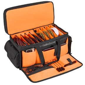 VEVOR DJ Cable File Bag, 1200D Oxford Fabric, DJ Gig Bag with 9 Detachable Divider 4.92 ft Padded Shoulder Strap Plastic Bottom Pad, 23.6 x 11.8 x 12.7 in DJ Wire Bag for DJ Gear Musical Accessories in Saudi Arabia