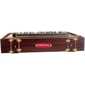 Maharaja Shruti Box, Pinewood, Medium C, Brass, 15x10x3 Inch, Bag, C-to-C, Tuned 440, Surpeti Instrument. Best for Yoga, Kirtan, Vocals, shrutibox M1-C