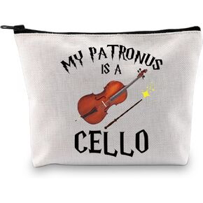 BDPWSS Funny Cello Gift Cello Player Gift Cellist Musician Gift Orchestra Cello Lover Gift My Patronus Is A Cello Makeup Bag (Patronus is cello bag), CB1-10015