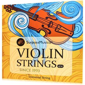 Violin Strings 4/4 Full Set with E,A,D,G Strings for Electric and Acoustic Violins - Reliable and Affordable Replacement for your Fiddle-Nylon Violin strings
