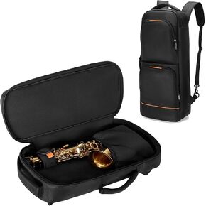 Padded Alto Sax Case Bag for Alto Saxophone, Alto Sax Backpack with Hidden Padded Shoulder Straps, Alto Saxophone Bag with Pockets for Mouthpiece, Sheet Music, Alto Saxophone Case Sax Gig Bag