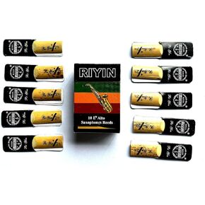 10pcs Saxophone Reeds For Alto Saxophone reeds Woodwind Mouthpieces (Strength 2.5, 10-Pack)