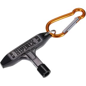 MECCANIXITY Drum Tuning Key T-shaped Drum Keys Portable with Ring Buckle for Drum Instrument, Black