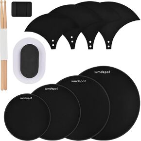 Drum Mute Pads 11 Pieces With Cymbal Pad and Hi hats Set Pad, Foam Drum Silencer Pads, Fits 10", 12", 14", 16"