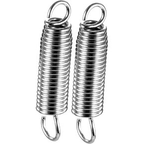 Kick Drum Pedal Spring Set - Stainless Steel Bass Drum Pedal Assembly - Double Bass Pedals for Percussion Instruments - 2 Pack - Drum Set Pedal Springs and Drum Tuner Accessories
