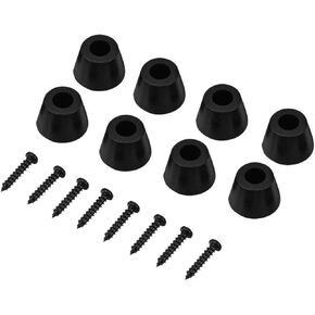 4 Pairs Speaker Rubber Feet Anti-Vibration Base Pad Stand for Speaker Guitar Amplifier w/Screws 30x20mm