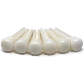 Crosby Unslotted Pure Bone Bridge Pins with Abalone Dot Inlay for 6 & 12 String Acoustic Guitar