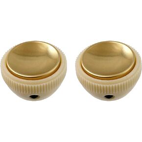 HOFNER VINTAGE TEA CUP BASS GUITAR KNOBS CREAM W/GOLD CENTER (SET OF 2)NEW