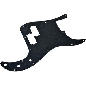 KAISH Premium 13-Hole Metal Diamond Plate Modern Style Standard Precision P Bass Pickguard Aluminium Anodized PB Pickguard for American FD P Bass Black