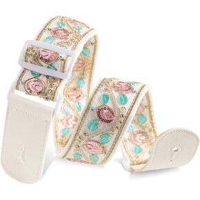 حزام الجيتار، حزام جيتار كهربائي قوطي من الجلد باللون الأرجواني المنقوش، حزام جيتار صوتي عتيق غربي قابل للتعديل in Kuwait