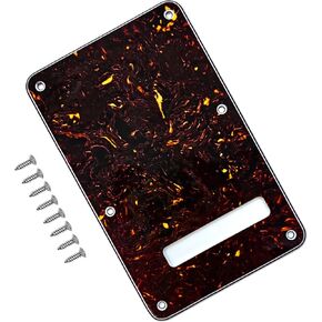 Guitar Back Plate Compatible with Strat/Stratocaster Tremolo Cavity Cover, Tremolo Cover with Pickguard featuring 6 Screws ST (Darkred)