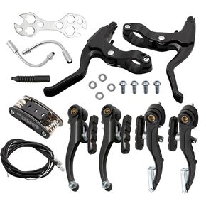 Complete Bike Brake Set Universal Bike Front and Rear MTB Brake Inner and Outer Callipers Cables Lever Kit Replacement for Hybrid Brake