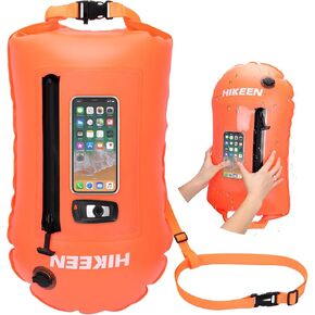 Swim Buoy with Dry Bag 20L - Waterproof Touchscreen Large,Fully Waterproof Swim Safety Float for Open Water Swimmers and Training Triathletes, Kayaking, Be Bright, Be Safer