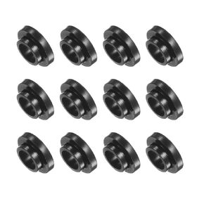 12pcs Nylon Flanged Sleeve Bearings [6.2mm Bore x 8.2mm OD x 4mm Length] Nylon Plastic Bushings for Shaft, Black