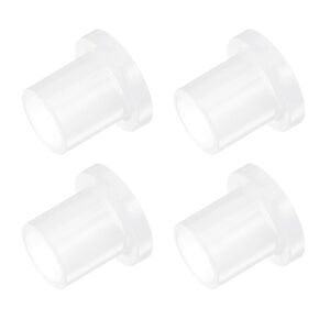 4pcs Nylon Flanged Sleeve Bearings [8mm Bore x 10mm OD x 12.5mm Length] Nylon Plastic Bushings for Shaft, White