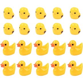 20pcs Chick Ornament+Mini Cute Resin Duck Ornaments, Garden Decoration