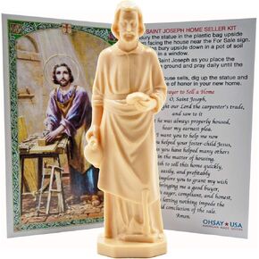 Sell Your Home Faster with Our St. Joseph Statue for Selling Homes - 50 Years Sold by The Same Family - Exclusive Novena Prayer Card Included