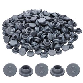 PATIKIL 20mm Vials Rubber Stoppers, 250 Pcs Self Injection Ports Mushroom Butyl Rubber Bottle Stopper for Glass Vial Liquid Culture Jars, Grey