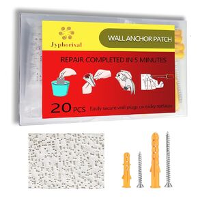 Drywall Anchor Repair Kit,Loose Wall Anchor Fix Patches,Ideal for Drywall and Masonry,Only Wet Can Fix Wall Hole Fast,20 Patches with Anchors and Screws Included.
