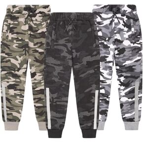 XS Apparel Fleece Boys Joggers 3 عبوات: سراويل رياضية للأولاد، سراويل رياضية نشطة للأولاد الركض ملابس الأطفال (8-20)