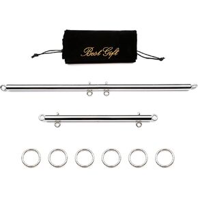 Sovyime Silver Portable Restore Spreader Bar, Exercise Guide Pilates Sports Aid Training Fitness Gear, Home Yoga Gym Kit