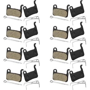 8 Pairs Bike Brake Pads, Resin Semi-Metal Bicycle Disc Brake Pads Replacement Compatible with Shimano Deore XT XTR LX SLX Hone Alfine Saint Disc Brakes