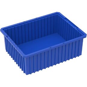 Akro-Mils 33228 Akro-Grid Plastic Slotted Dividable Modu Box Stackable Grid Storage Tote Container, (22-3/8-Inch L x 17-3/8-Inch W x 8-Inch H), (3 Pack), Blue