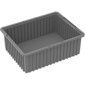 Akro-Mils 33228 Akro-Grid Plastic Slotted Dividable Modu Box Stackable Grid Storage Tote Container, (22-3/8-Inch L x 17-3/8-Inch W x 8-Inch H), (3 Pack), Blue