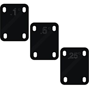 3pcs Guitar Neck Shims, Plastic Guitar Neck Plate for Guitar Neck Protection with 3 Taper 0.25°, 0.5° and 1° Guitar Neck Gasket for Electric Guitar Bass Neck Protection Repair (Black)