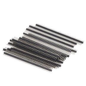 50PCS 40P 2.54mm (0.1 Inch) Pitch Single Row Pin Header Strip Male Pins Header Connector PCB Board Pin Connector Electronic Component Raw Materials