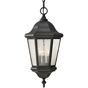 Sea Gull Lighting OL5911BK Martinsville Three Light Outdoor Pendant Lantern, Black