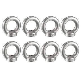 uxcell Lifting Eye Nut M8 Female Thread 304 Stainless Steel Round Shape for Rope Fitting Pack of 8