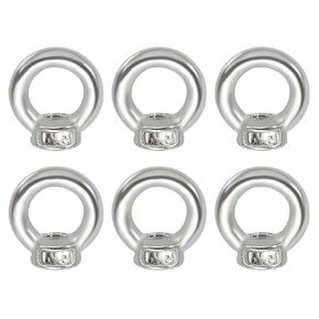 PATIKIL Lifting Eye Nut M6, 6Pcs 304 Stainless Steel Female Thread Nuts Fastener Shoulder Metric Ring for Marine