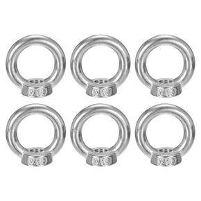 uxcell M10-1.5x42mm Lifting Eye Nuts, 10 Pcs 304 Stainless Steel Round Ring Shape Female Threaded Nut Fastener for Home Repairs Rope Fitting