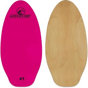 Neon Wooden Skimboard (Choose Size and Color) (Pink, 41")