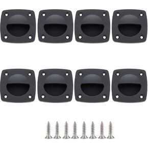 VTurboWay 8 Pcs Nylon Square Flush Pull Handle, Marine Boat Yacht Cabin Accesories, Black