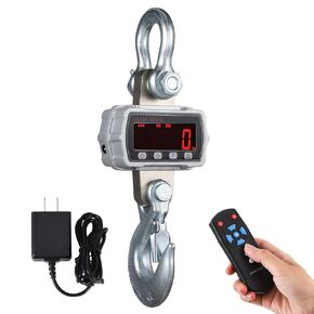 CGOLDENWALL Digital Crane Scale 11000lb Industrial Hanging Scale Handheld Hoist Scale kg lb Switchable 5000kg Wild Game Scale for Farms, Hunting and Livestock